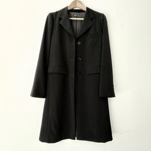 AGNES B BLACK CHESTER COAT Made in FRANCE